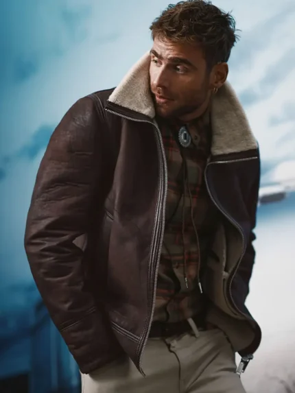 Sherpa Lined Leather Jacket