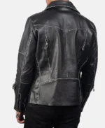 Vincent Black Leather Biker Jacket back