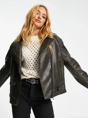 Bershka Brown Leather Jacket