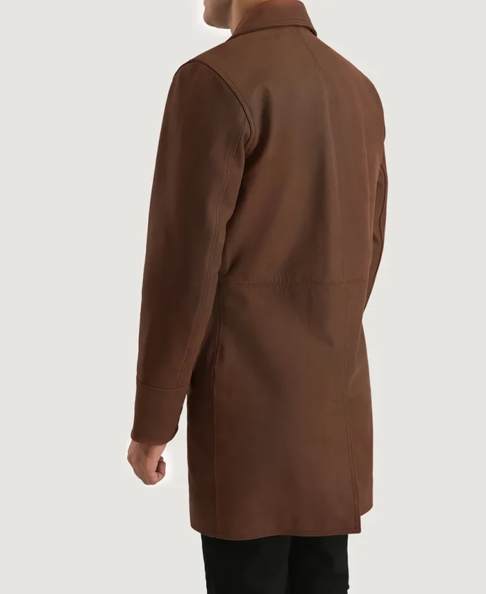 Half Life Brown Leather Coat back