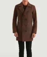 Half Life Brown Leather Coat front