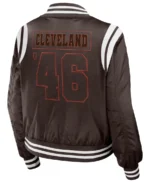 Men's Cleveland Browns Brown Bomber Full-Zip Jacket back