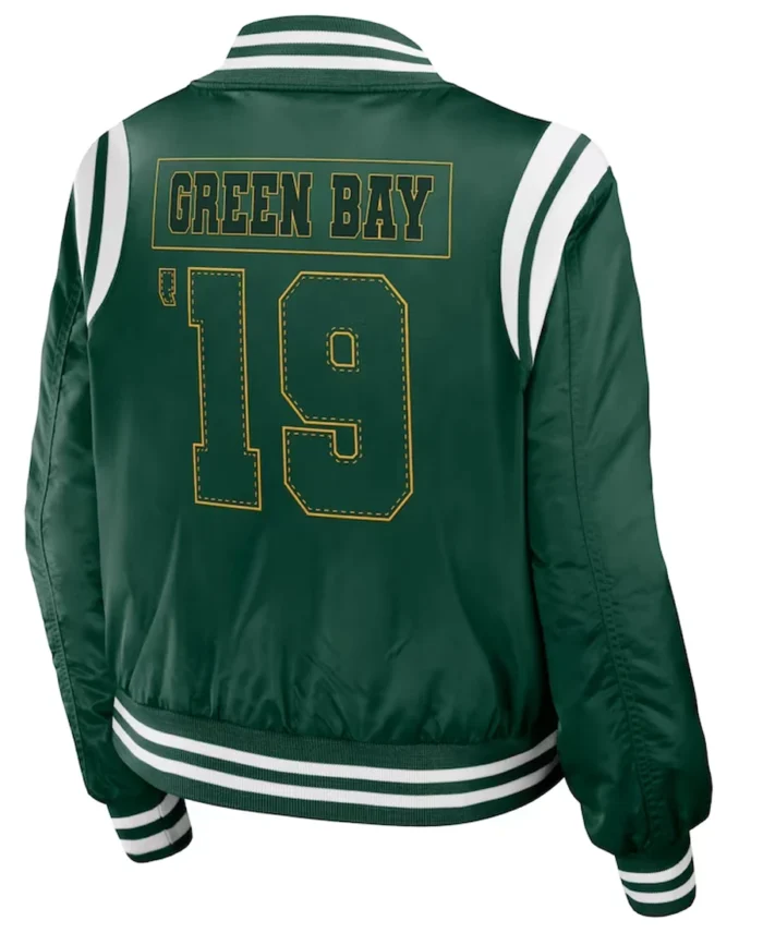 Men's Green Bay Packers Bomber Full-Zip Jacket back