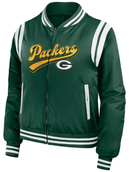Men's Green Bay Packers Bomber Full-Zip Jacket front