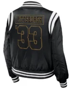 Men's Pittsburgh Steelers Black Bomber Full-Zip Jacket back