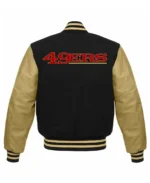 San Francisco 49ers NFL Black Varsity Jacket back