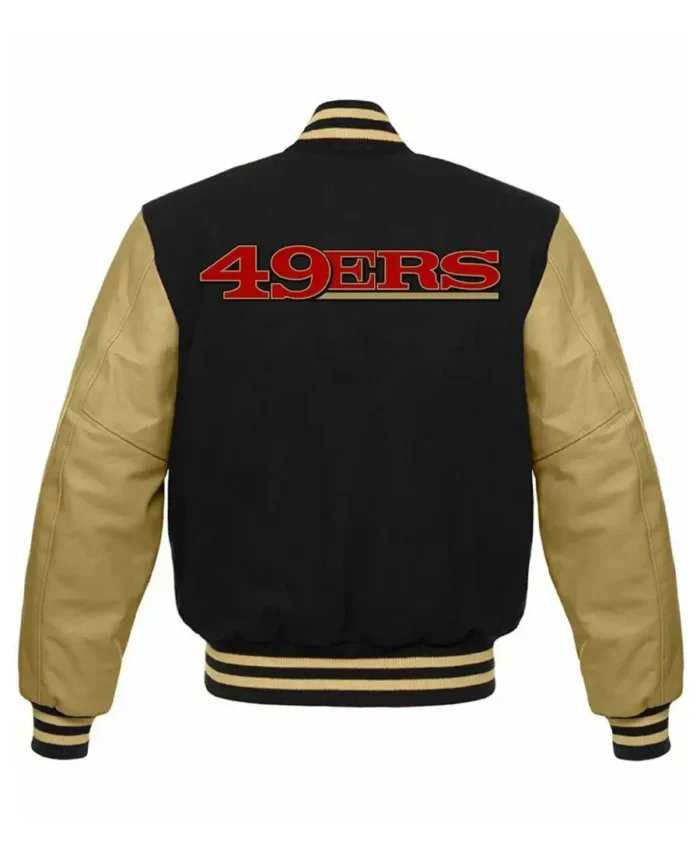 San Francisco 49ers NFL Black Varsity Jacket back