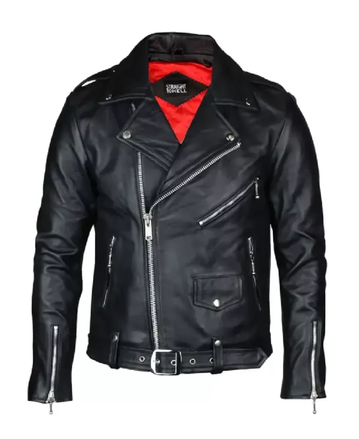 Straight To Hell Leather Jacket Men