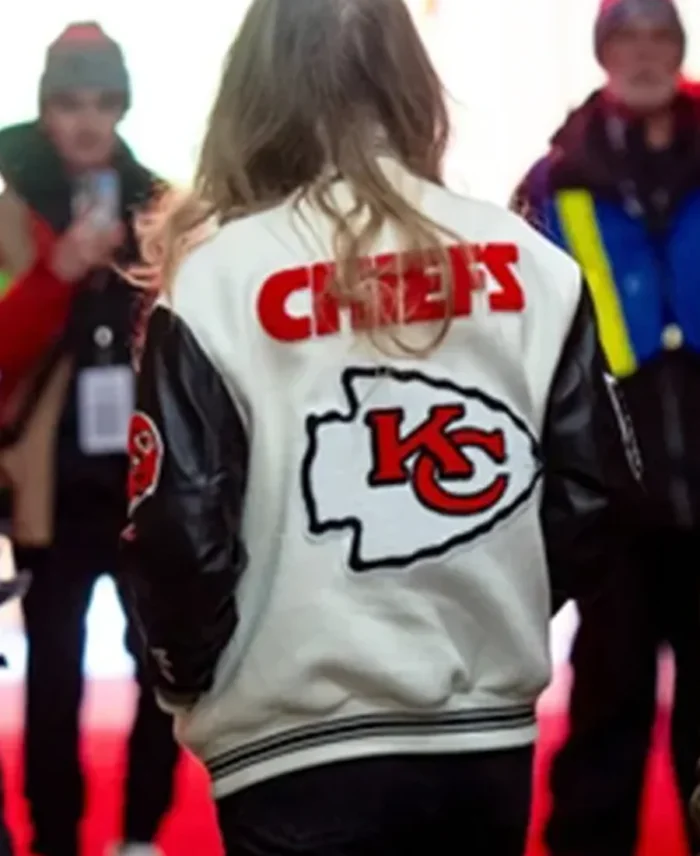 Taylor Swift Travis Kelce’s Letterman Jacket back