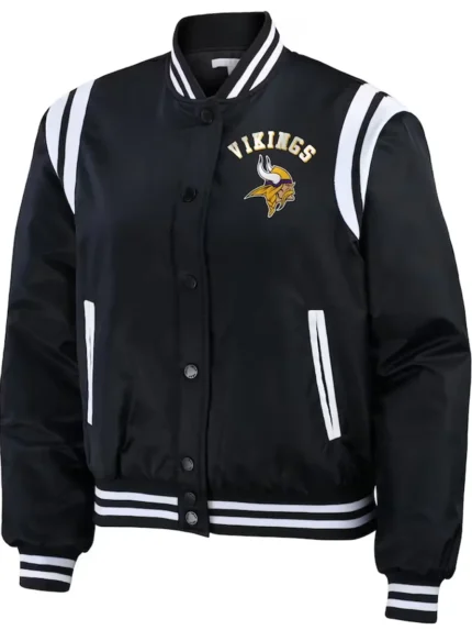 Unisex Minnesota Vikings WEAR Black Full-Zip Bomber Jacket front