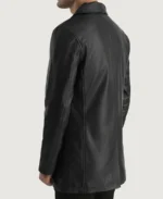 Urban Slate Black Leather Coat back