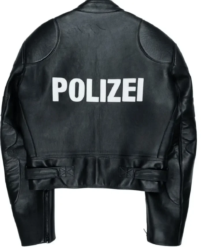 Vetements Polizei Black Leather Jacket