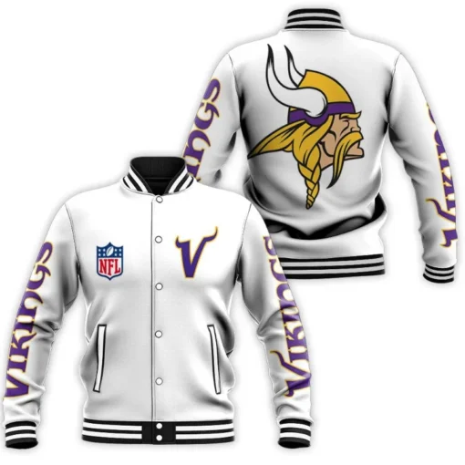 Anthony B Minnesota Vikings White Wool Varsity Jacket