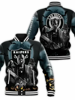 Bell Las Vegas Raiders 3D Printed Full-Snap Varsity Jacket