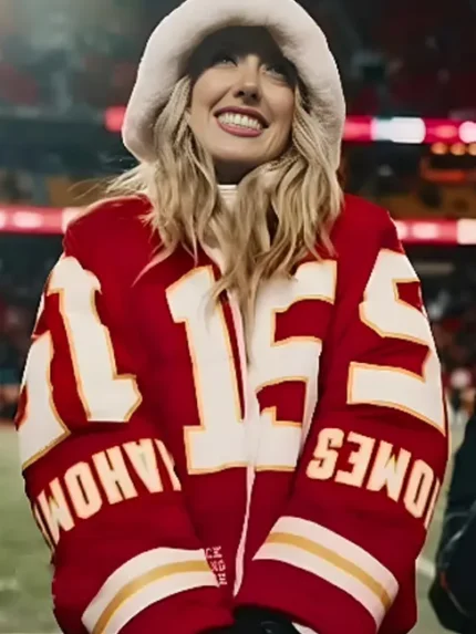 Brittany Mahomes Kristin Juszczyk Red Puffer Jacket