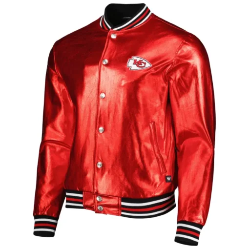 Clifton C Kansas City Chiefs Red Satin Jacket