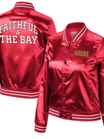 Crawford San Francisco 49ers Satin Varsity Jacket