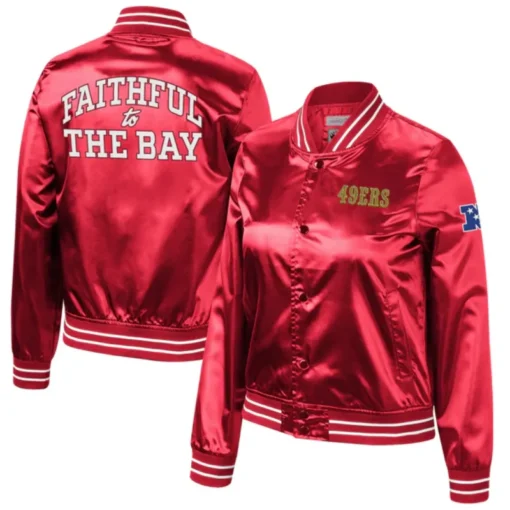 Crawford San Francisco 49ers Satin Varsity Jacket