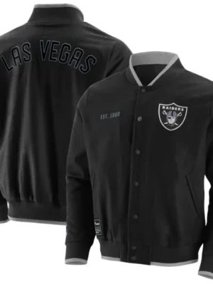 Danny D Las Vegas Raiders Black Wool Varsity Jacket