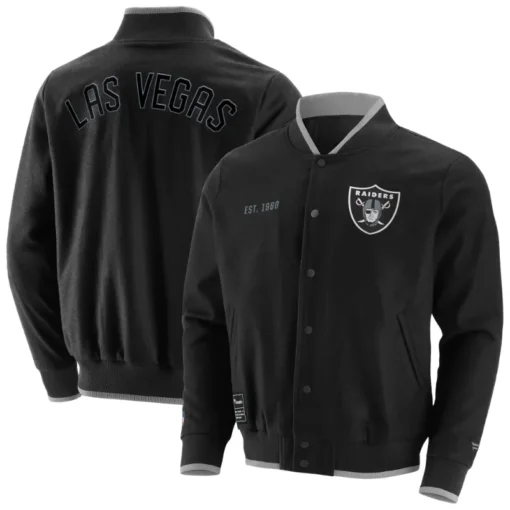 Danny D Las Vegas Raiders Black Wool Varsity Jacket