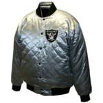Easton Las Vegas Raiders Quilted Satin Varsity Jacket