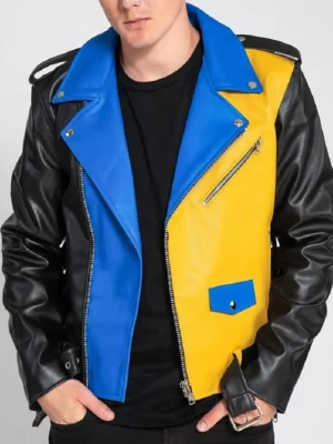 Flexon-Color-Block-Biker-Leather-Jacket