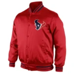 Gregory D Houston Texans Red Satin Varsity Jacket