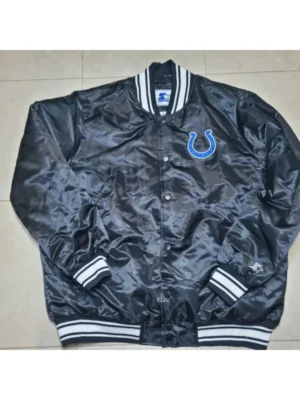 Henry R Indianapolis Colts Starter Full-Snap Satin Varsity Jacket