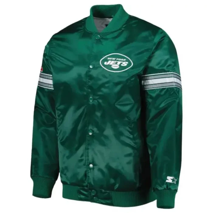 Hood New York Jets Green Satin Jacket