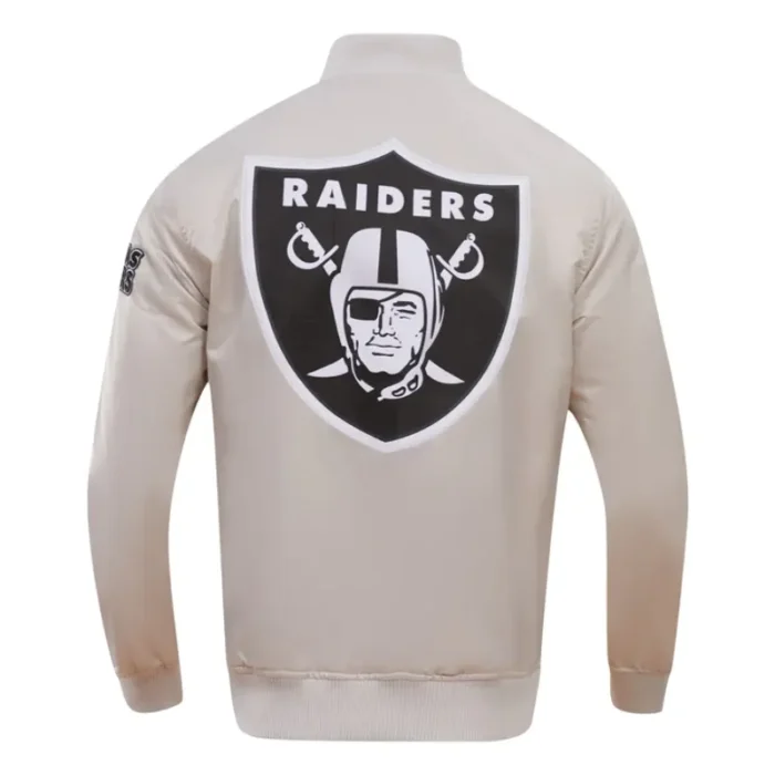 James A Las Vegas Raiders Satin Varsity Jacket