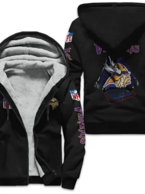 Joel R Minnesota Vikings Faux Fur Hooded Jacket