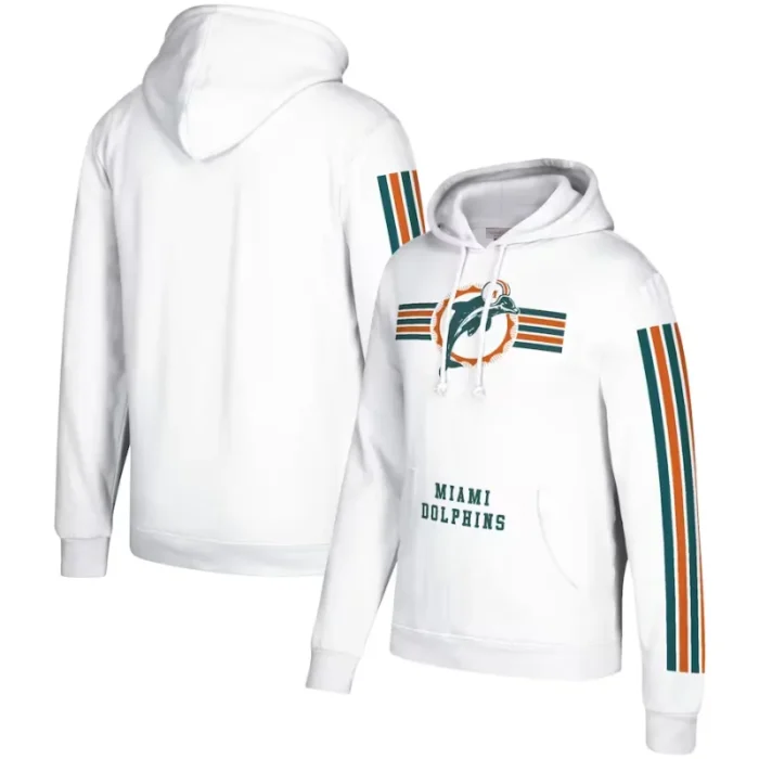 John Miami Dolphins Pullover White Hoodie