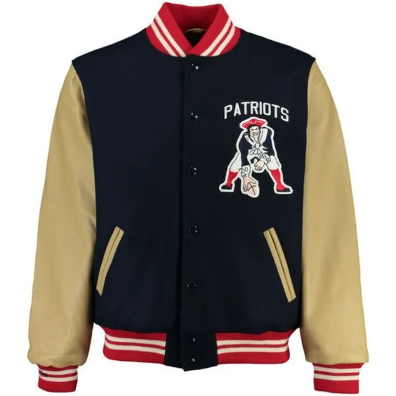 Keith New England Patriots Full-Snap Blue Varsity Jacket