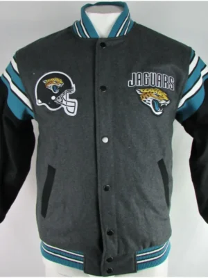 Michael J Jacksonville Jaguars G-III Grey Varsity Jacket