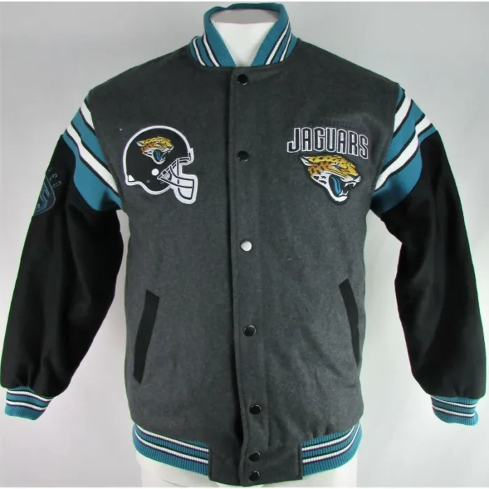 Michael J Jacksonville Jaguars G-III Grey Varsity Jacket