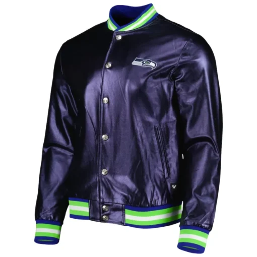 NFL Gahagan Seattle Seahawks Purple Satin Varsity Jacket