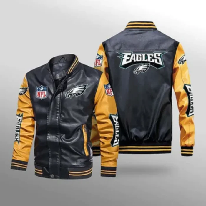 Philadelphia Eagles Black Leather Jacket