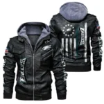 Philadelphia Eagles Leather Hooded Jacket