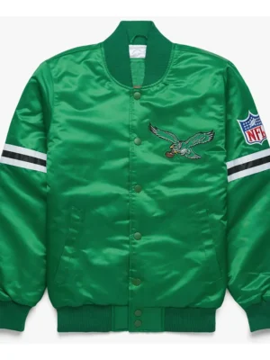 Philadelphia-Eagles-Striped-Green-Satin-Jacket