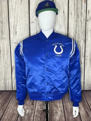 Pino Indianapolis Colts Vintage Blue Satin Varsity Jacket