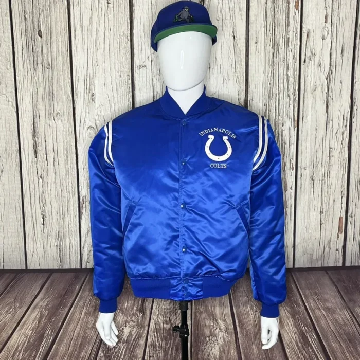 Pino Indianapolis Colts Vintage Blue Satin Varsity Jacket