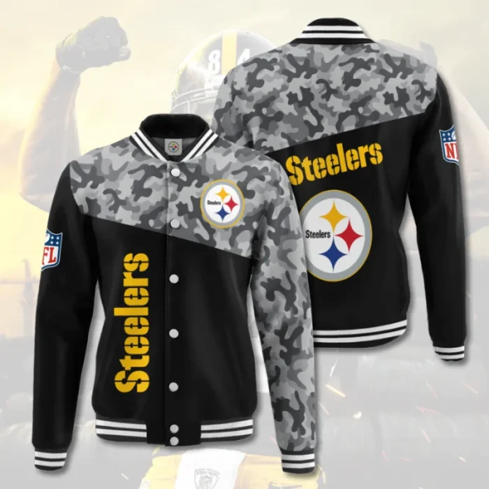 Pittsburgh Steelers Camo Varsity Jacket