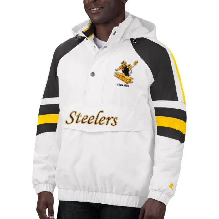 Pittsburgh Steelers Starter White Pullover Jacket