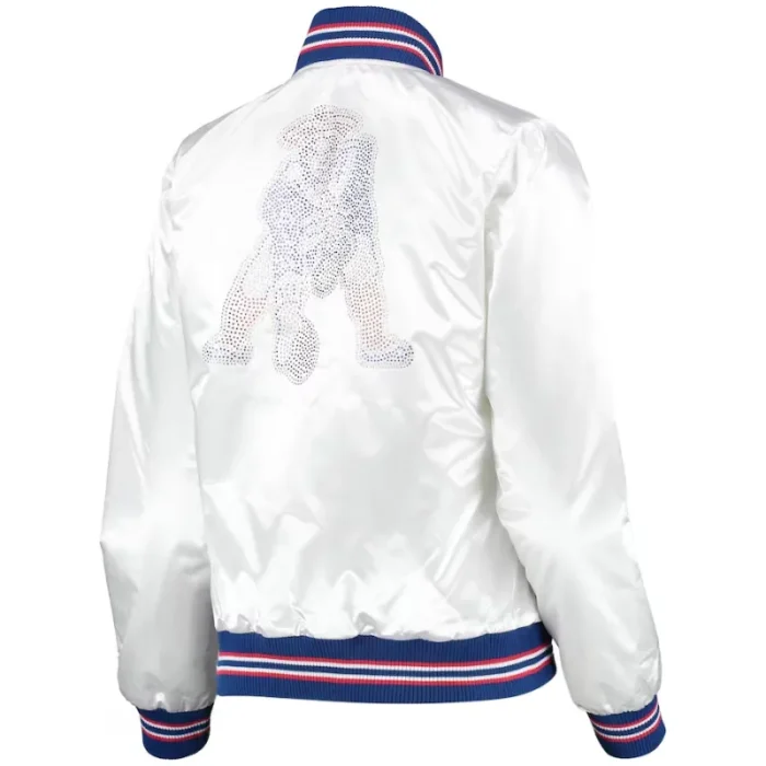 Rene B New England Patriots Satin White Jacket