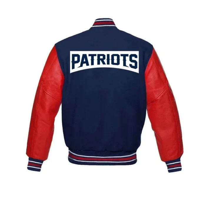 Robert L New England Patriots NFL Red and Blue Varsity Jacket Sale