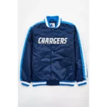 Roger L Los Angeles Chargers Blue Satin Varsity Jacket