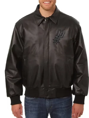 San-Antonio-Spurs-Black-Tonal-Leather-Jacket