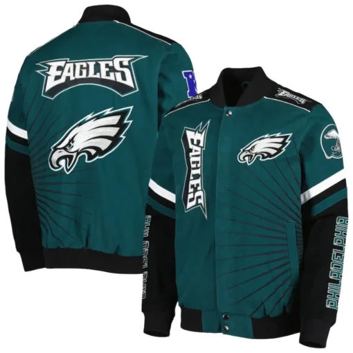 Schreiber Philadelphia Eagles Full-Snap Varsity Jacket