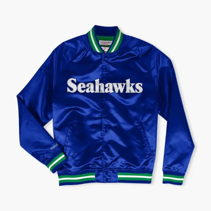 Seahawks Blue Satin Jacket