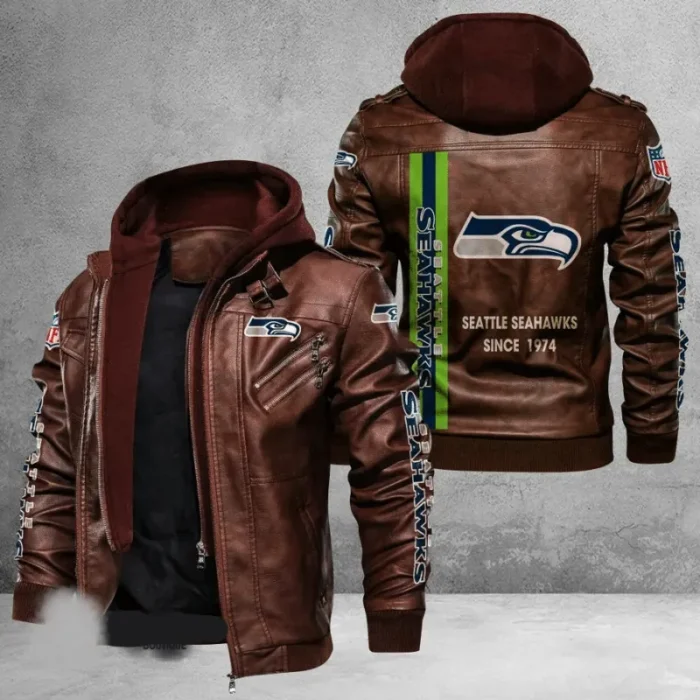 Seattle Seahawks Leather Hood Jacket